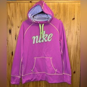 Nike Pink and Green Hoodie